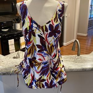 Sonnet Shores White Floral Tankini Top size 18 W New with tags top only